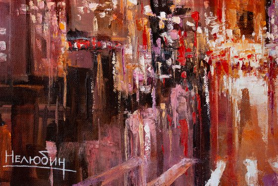 "Night crosswalk", cityscape, abstraction