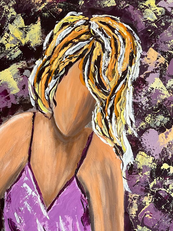 Woman Cat Painting