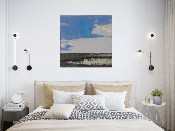 Morning Everglades 30x30" 76x76cm Contemporary Art by Bo Kravchenko