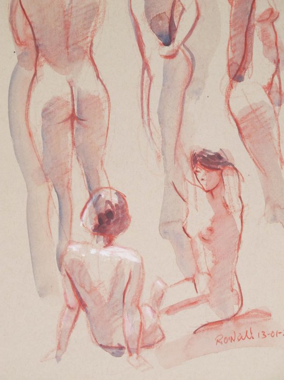 female nude 5 poses