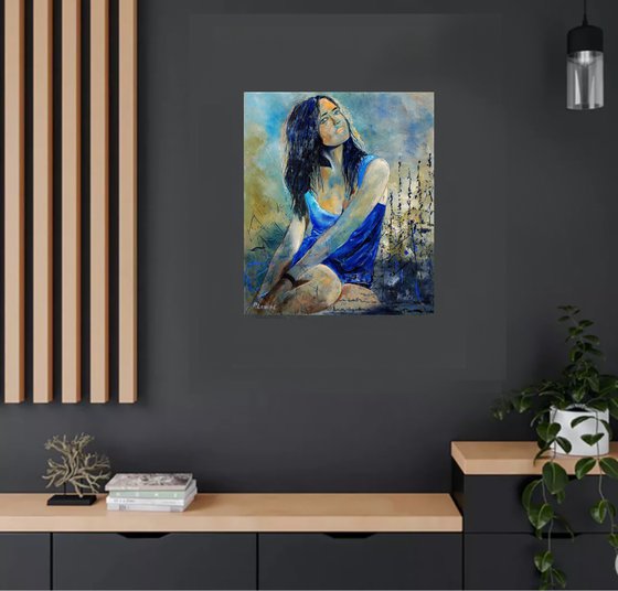 The blue dress