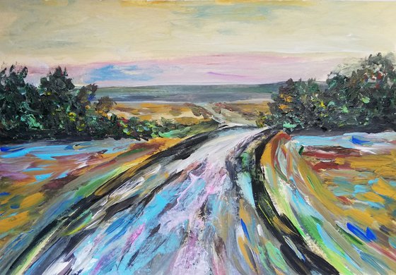 "On the Road" 21x30cm/8x12 in