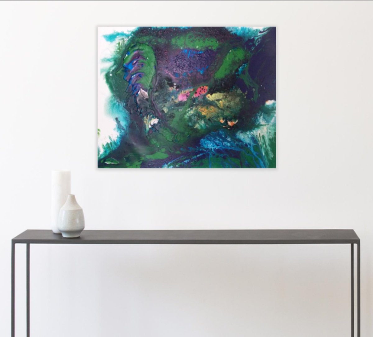 Abstract Acrylic Painting By Christa Haack, 39 X 31, On The Seabed, Original Artwork