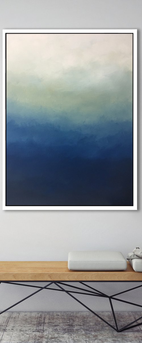 Abstract Blue Ombre 30x40 by Nicolette Capuano