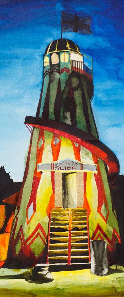 Helter skelter as the sun sets by Megan Cheetham