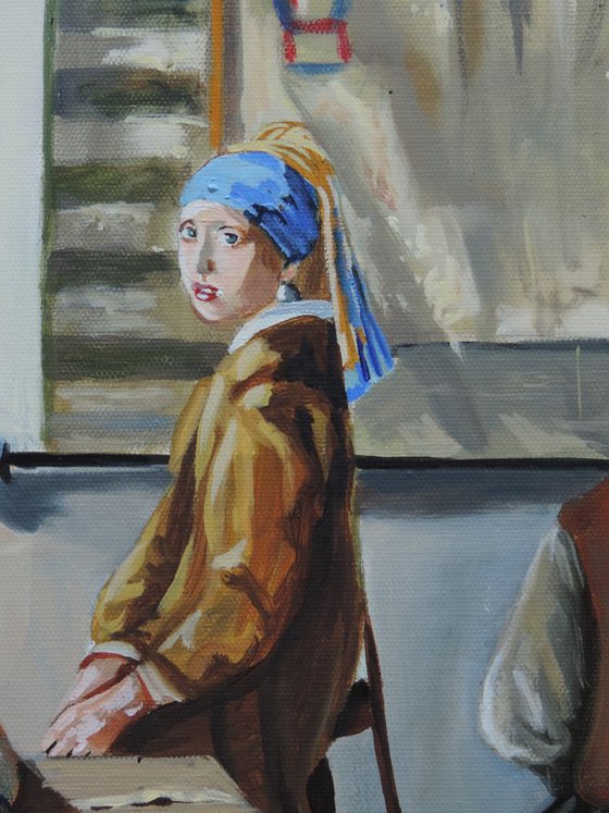 Vermeer paints the girl with a pearl earring