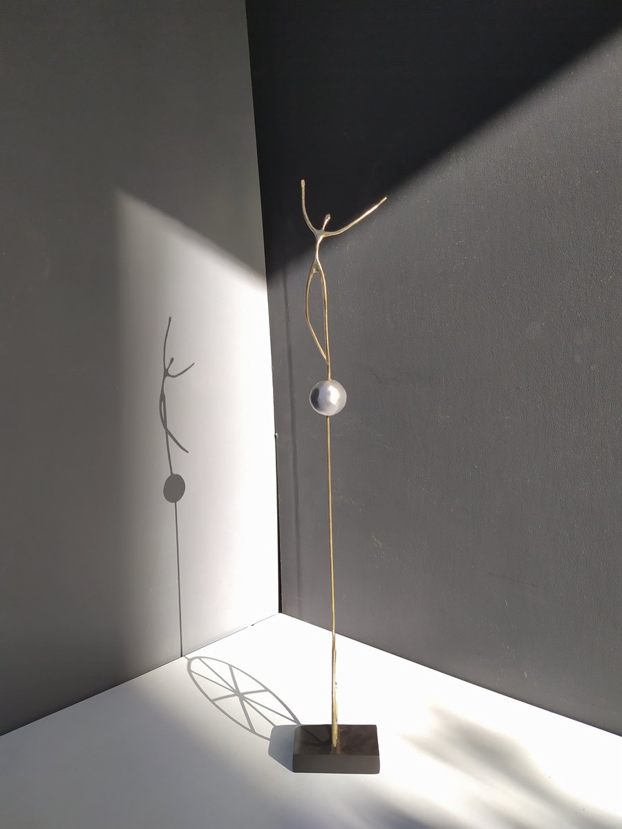 Impressionistic Portrait Bronze Sculpture By Anna Andreadi, 5 X 20, I Did It!, Original Artwork