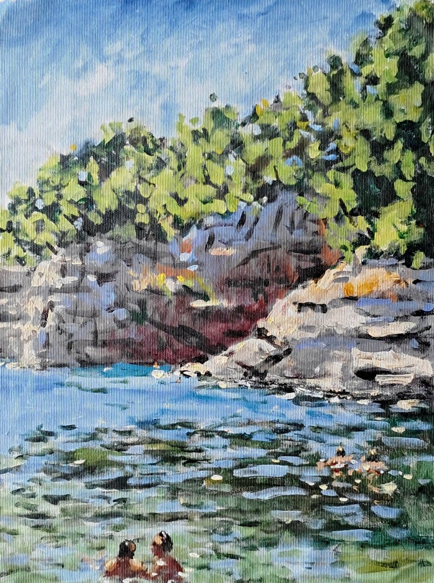  The Cave Swimmers By Dimitris Voyiazoglou, 17 X 20, Artwork For Sale On Artfinder