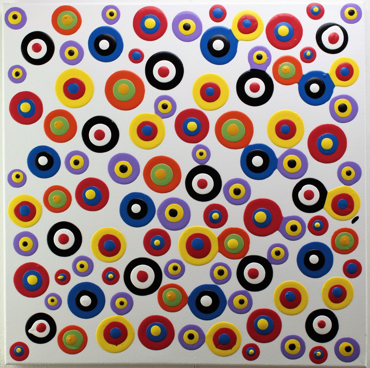 Abstract Acrylic Painting By Alessandro Butera, 20 X 20, Colored Candies (2019), Original Artwork