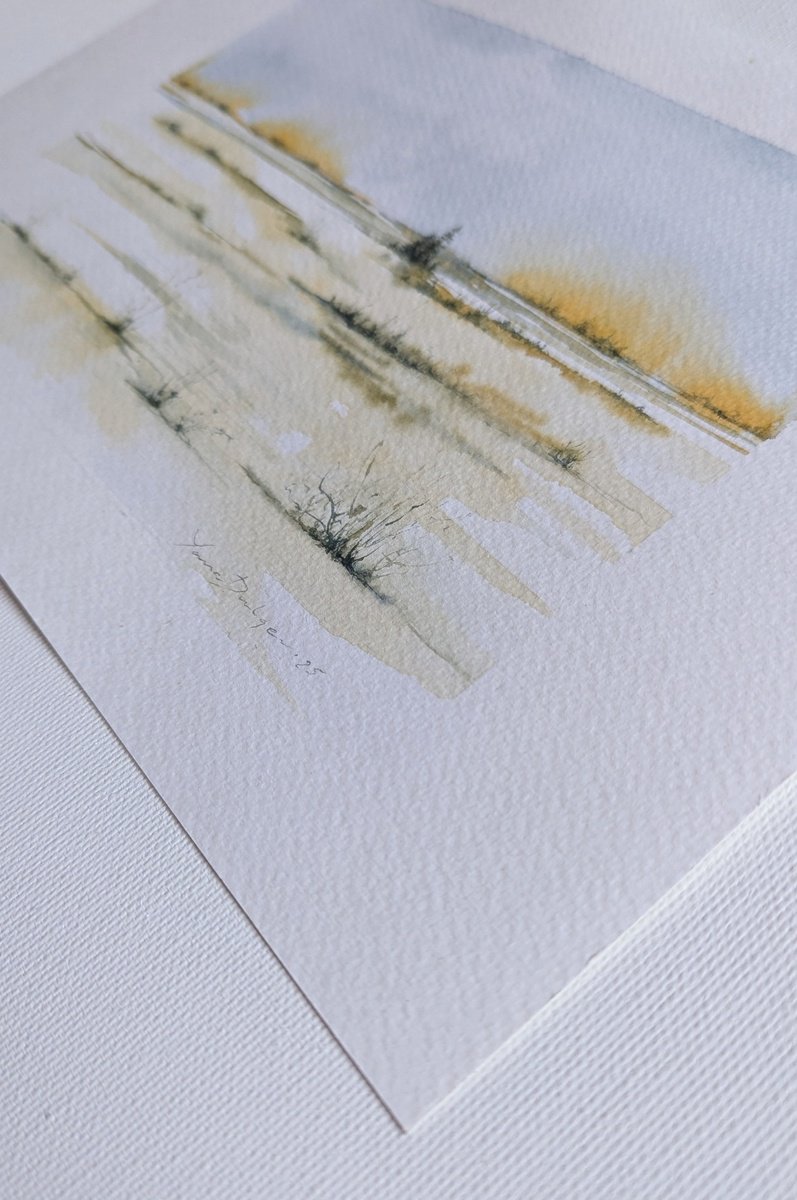 Illustrative Landscape Watercolour By Yana Dulger, 12 X 8", Landscape, Original Artwork