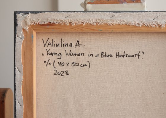 Woman in a Blue Headscarf