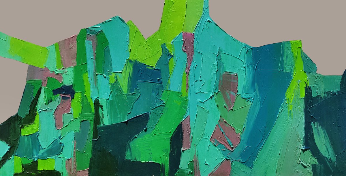 Abstract Landscape Acrylic Painting By Abhishek Kumar, 52 X 28, Vivid Vistas 2, Original Artwork