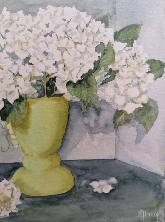 Bouquet d'hortensia blanc