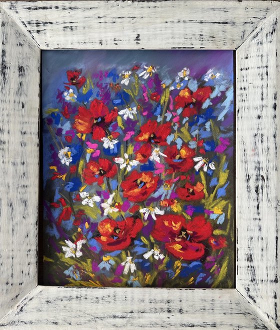 Red poppies wildflowers