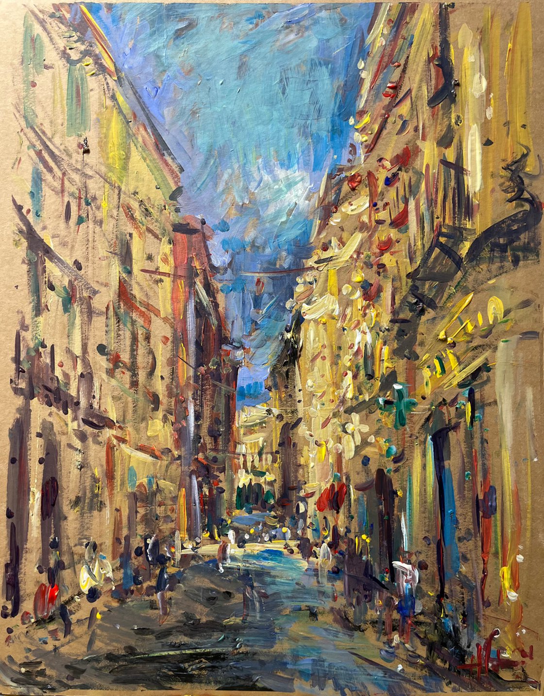 Napoli morning , Via Toledo Acrylic painting: Altin Furxhi | Artfinder