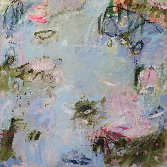 Rain over the waterlily Pond