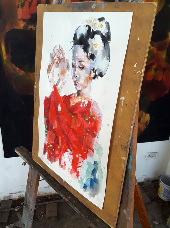 figure in red kimono 10-8-19