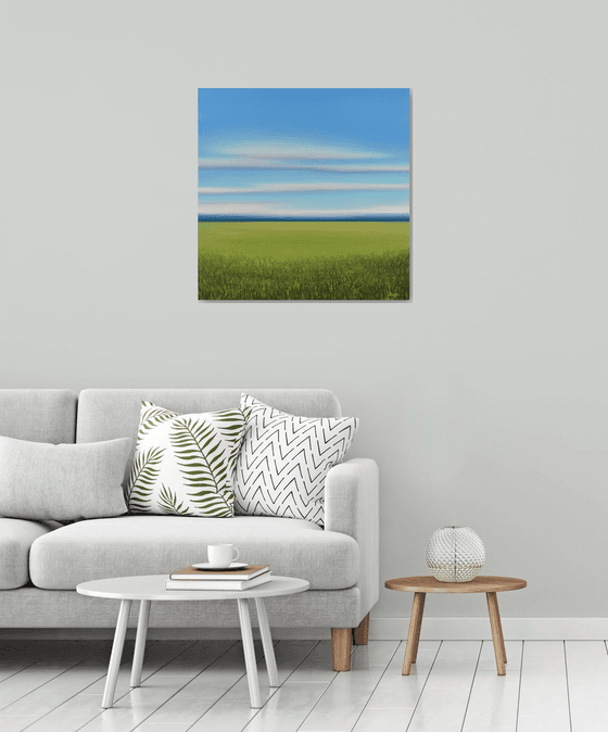 Verdant Field - Blue Sky Landscape