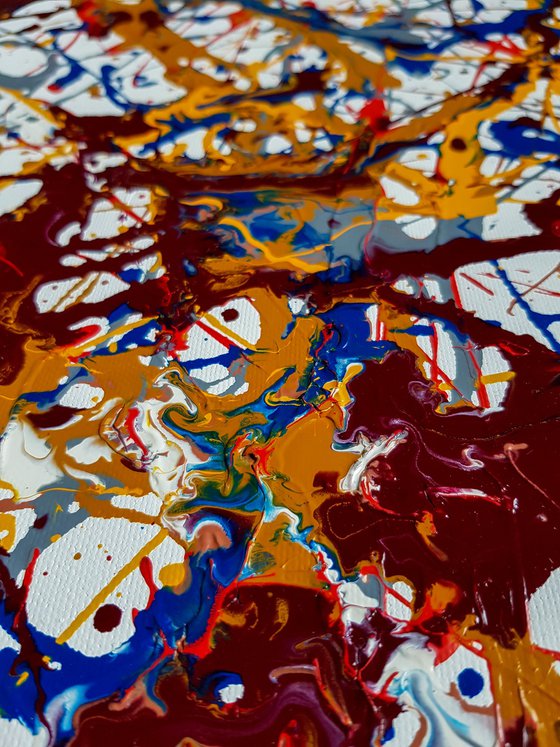 Ruza N-22 (H)80x(W)60x(D)3.5 cm. Jackson Pollock Style Abstract Painting