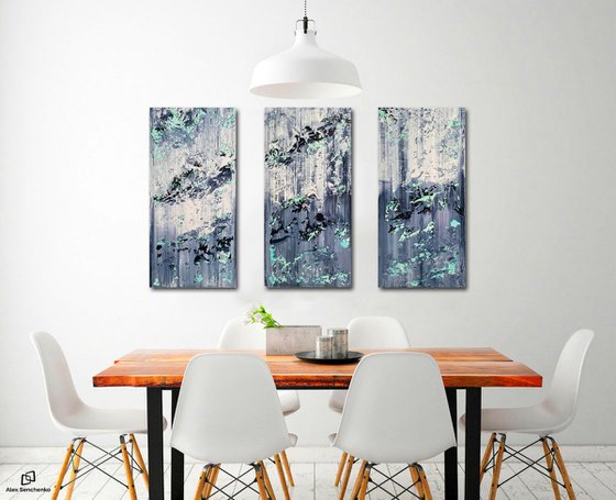 150x100cm. / Abstract triptych / Abstract 2282