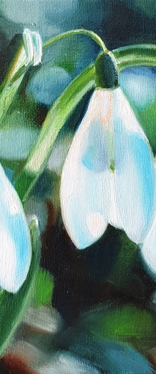 "Spring trio. "  flower  liGHt original painting  GIFT (2021) by Anna Bessonova (Kotelnik)