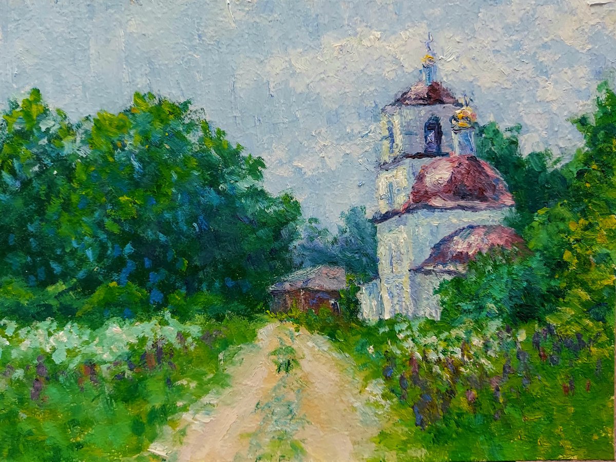 Etude #14. Village church by Ekaterina Orlova