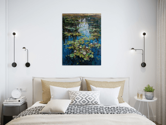White Water Lilies in the Pond