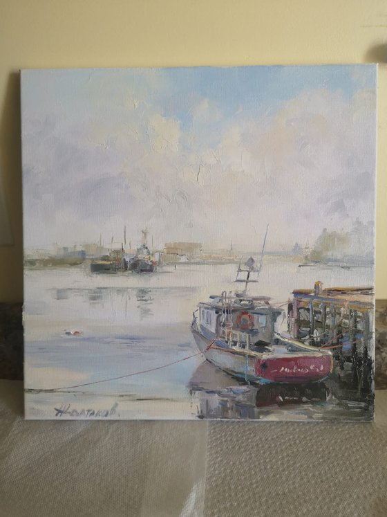 Foggy morning, plein air