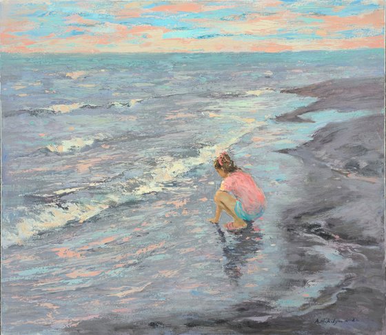 The Girl and the Sea Painting