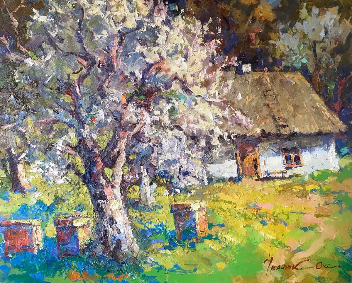 Spring In The Old Courtyard By Kalenyuk Alex, 39 X 35, Artwork For Sale On Artfinder