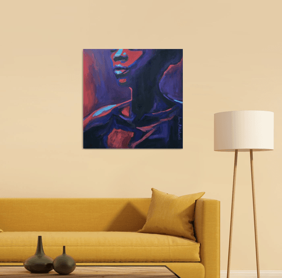 Abstract black woman portrait: Chic Queen original wall art