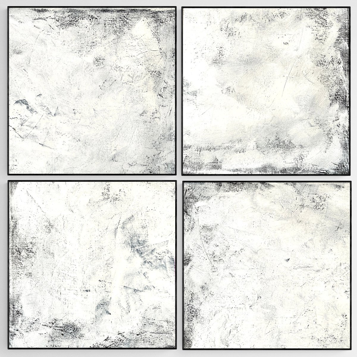 Abstraction No. 1821 XXL black and white - set of 4 by Anita Kaufmann