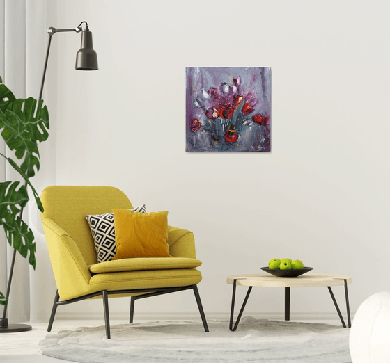 Bouquet in Crimson and Violet