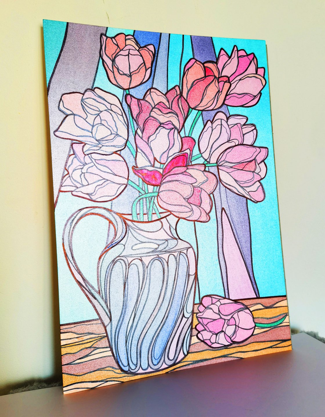 How to draw Glass Flower Vase Easy with DOMS Brush Pens @DOMSIndiaofficial  / Art and Travel 