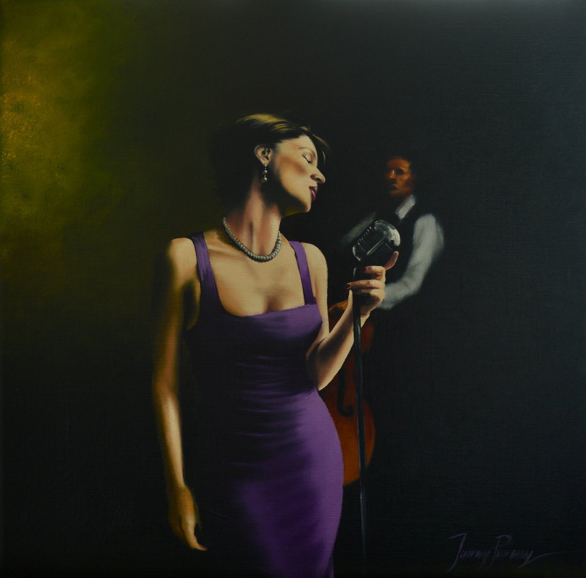 Impressionistic Portrait Oil Painting By Johnny Popkess, 20 X 20, Au Lapin Agile, Original Artwork