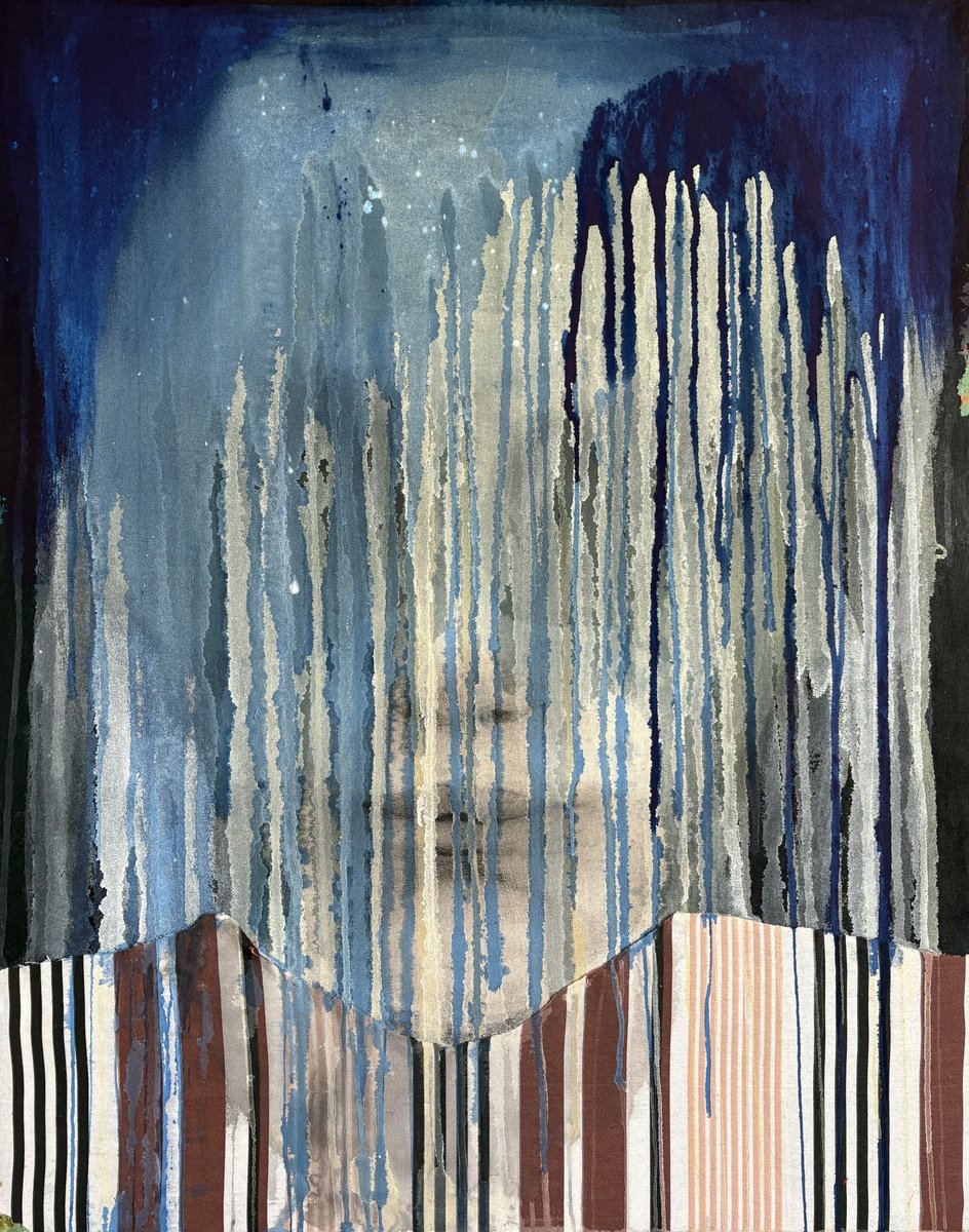 Abstract Portrait Painting By Gela Mikava, 31 X 39, Abstract Face, Original Artwork