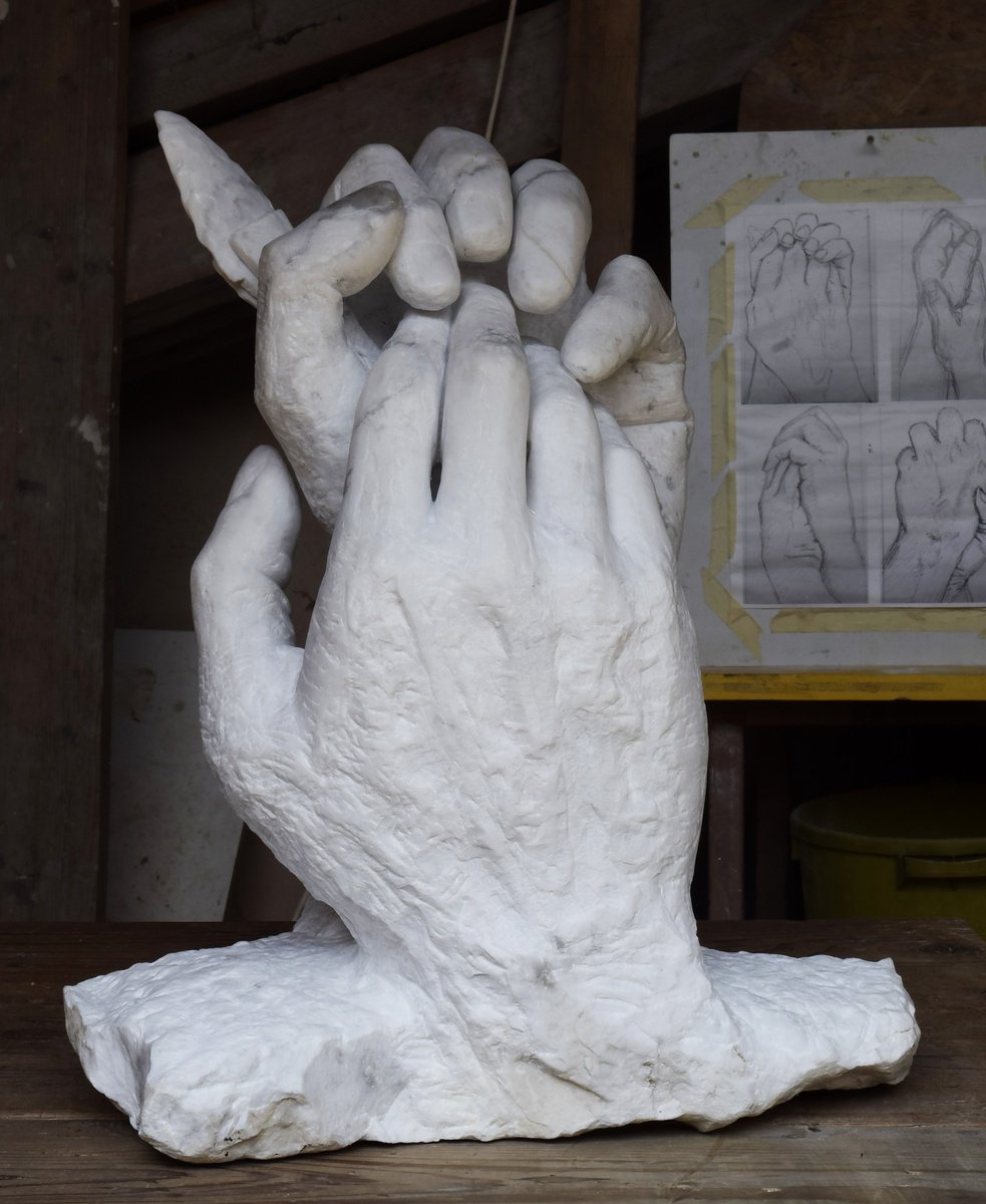 Portrait Stone Sculpture By Antonio Mele, 16 X 19, Clan, Original Artwork