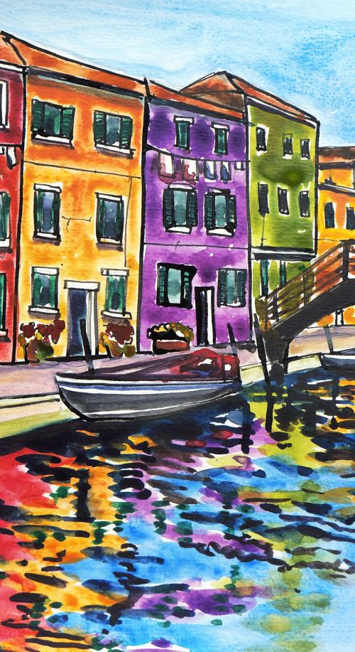 Reflections - Burano by Julia  Rigby