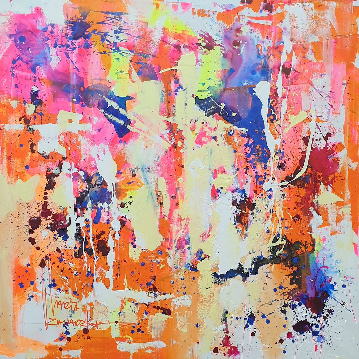 Abstract Acrylic Painting By Marta Zawadzka, 47 X 47", Hope, Original Artwork