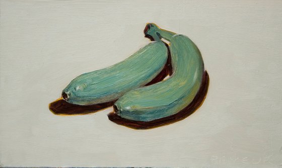 gift for food lovers: modern still life of surrealistic blue banana