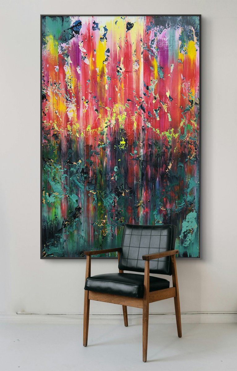 Abstract Acrylic Painting By Alex Senchenko, 39 X 59, Abstract 2430, Original Artwork