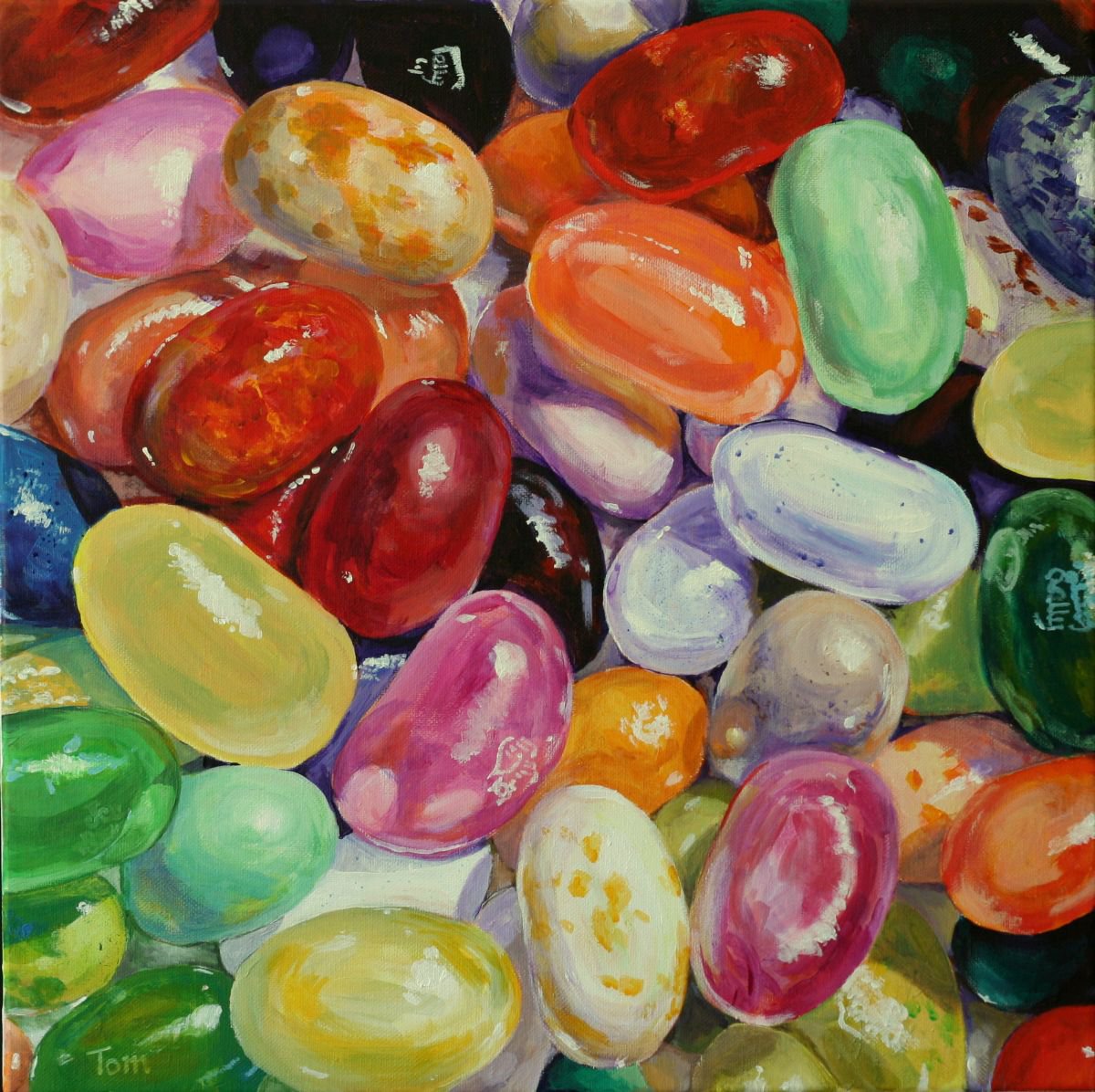 Jelly Beans Acrylic painting by Tom Clay Artfinder