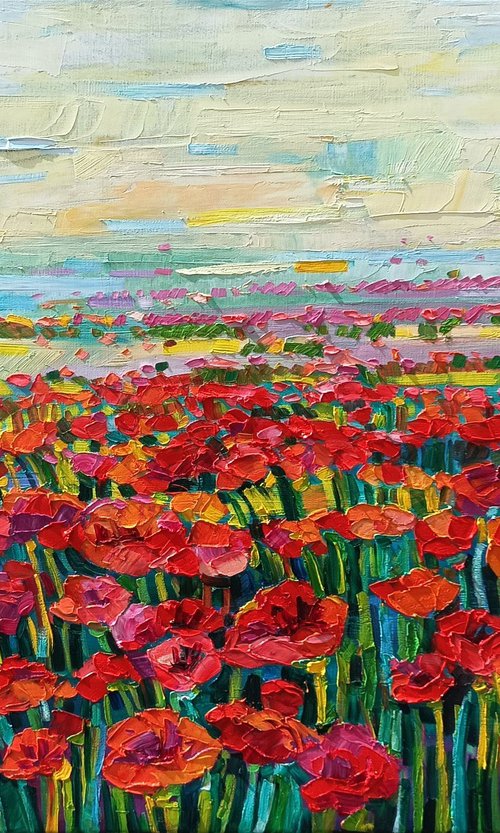 Poppies field in the fog by Vanya Georgieva