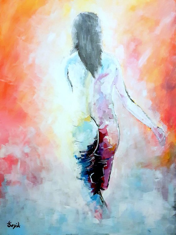 N36 Naked female acrylic on canvas 80x100cm