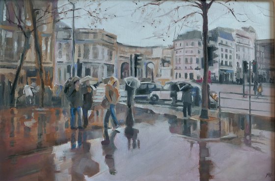 Rainy Trafalgar Square
