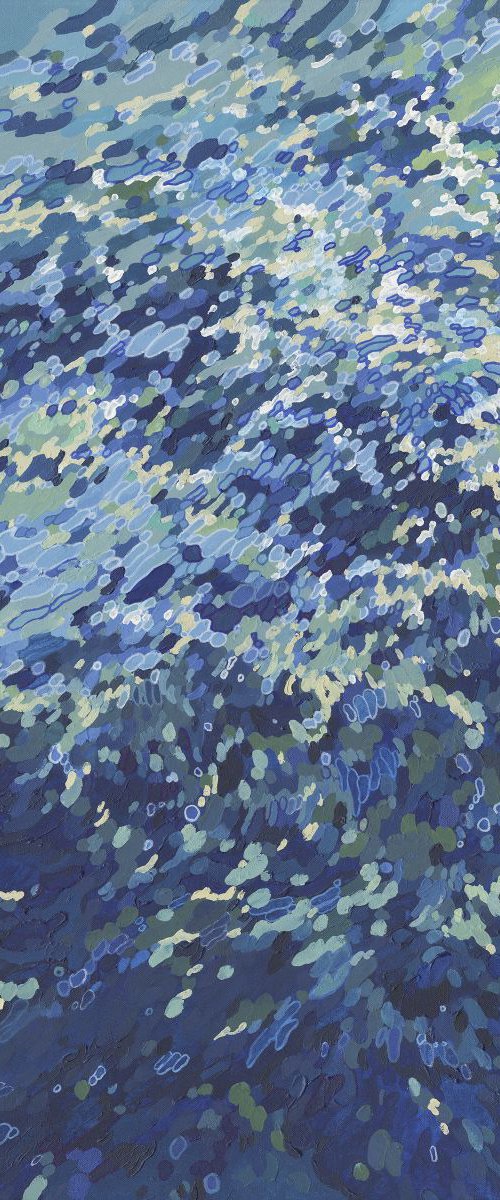 Choppy Sea Original Large Seascape Painting by Juul by Margaret Juul