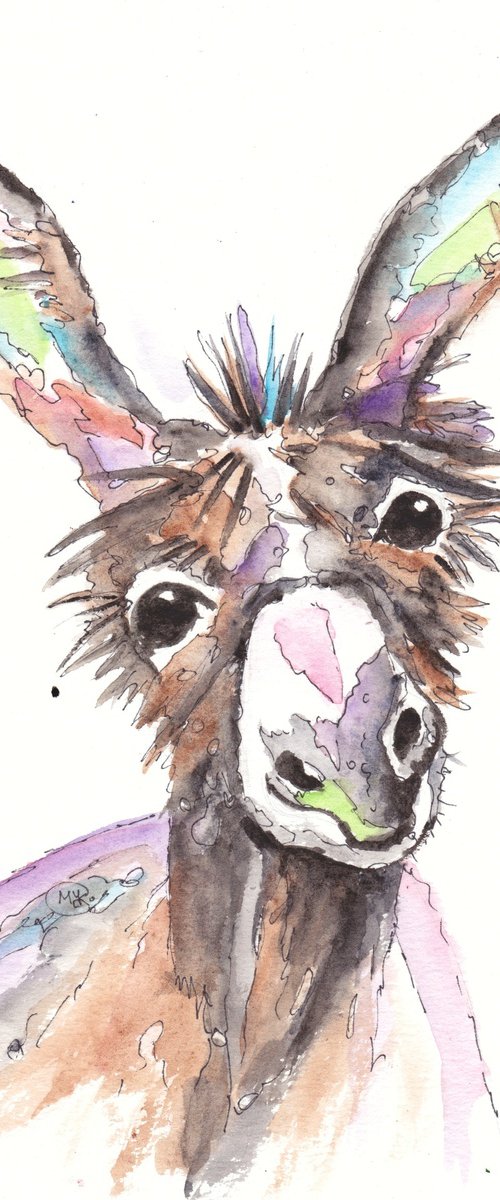 Cute Donkey Portrait by MARJANSART