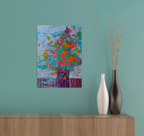Christmas bouquet Abstract painting