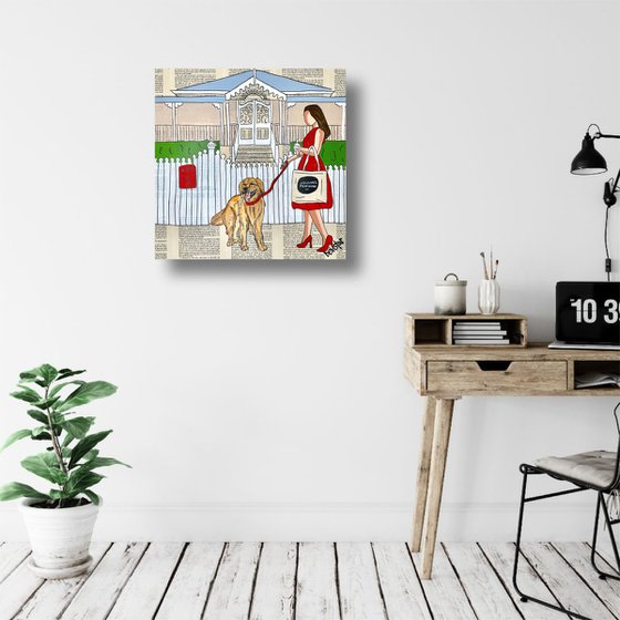 Dog Days Walkies 40cm x 40cm