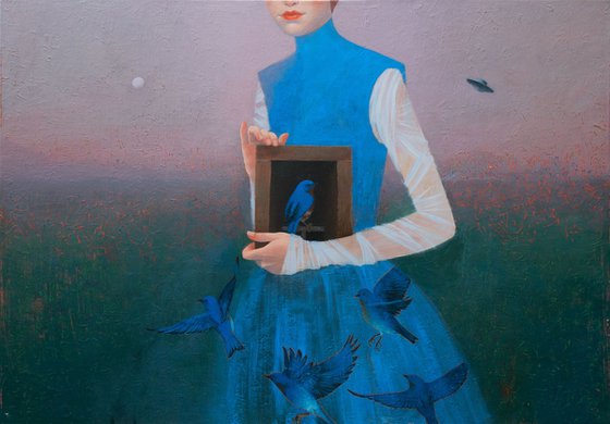 Blue Bird Ballad - original acrylic painting